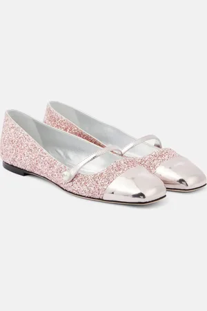 Jimmy Choo Ballerinas Elisa mit Leder und Glitter