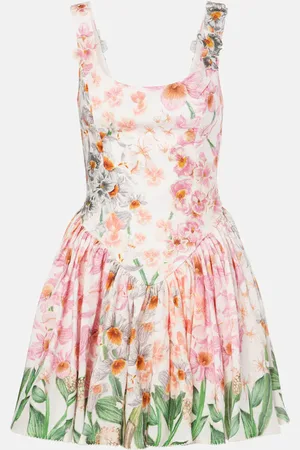 Agua by Agua Bendita Minikleid Pluma Jardinera aus Leinen