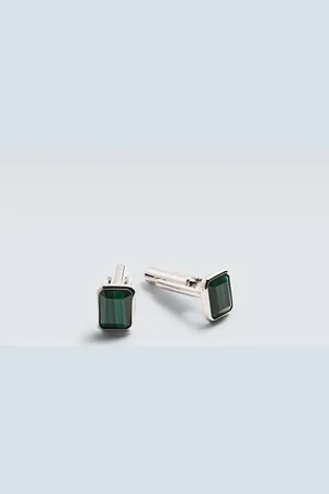 Mateo Manschettenknöpfe aus Sterlingsilber mit Malachit