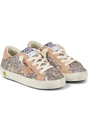Golden Goose Sneakers Super-Star mit Glitter und Veloursleder
