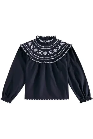 The New Society Bestickte Bluse Pune aus Baumwolle