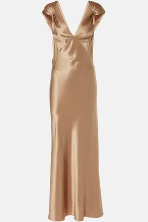 Saint Laurent Maxikleid aus Seidensatin