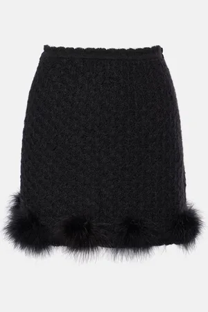 BLUMARINE Minirock aus Strick mit Federn