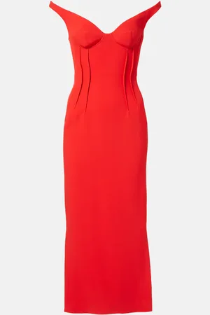 DAVID KOMA Off-Shoulder-Midikleid