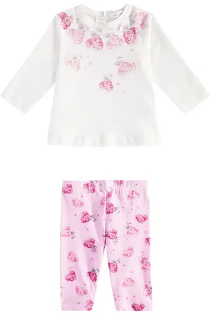 MONNALISA Baby Set Flowery Heart aus T-Shirt und Leggings