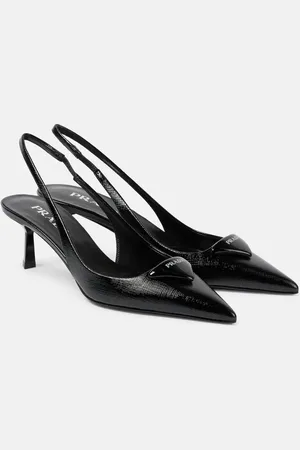 Prada Slingback-Pumps Logo 55 aus Leder