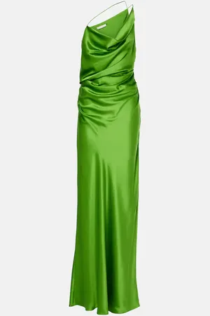 The Sei One-Shoulder-Robe aus Seidensatin