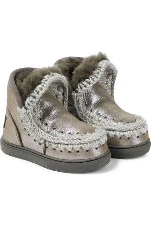 Mou Schneestiefel aus Metallic-Leder mit Shearling