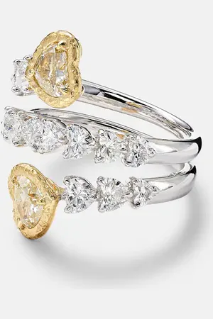 Kamyen Ring Yellow Heart aus 18kt Weiß- und Gelbgold mit Diamanten
