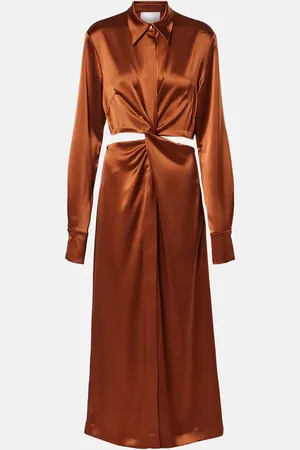 GALVAN Midikleid Hock aus Satin