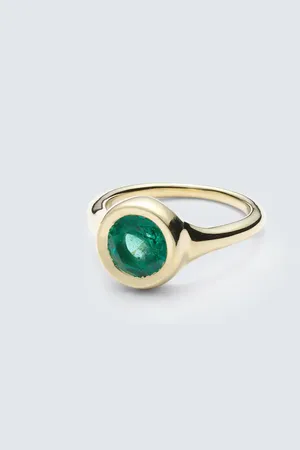 Octavia Elizabeth Ring Lenny aus 18kt Gelbgold mit Smaragd