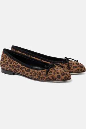 Manolo Blahnik Bedruckte Ballerinas Veralli aus Veloursleder