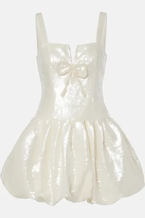 Self-Portrait Bridal Minikleid mit Pailletten und Zierperlen
