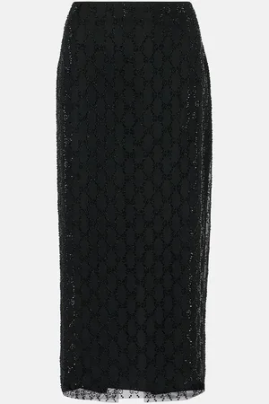 Gucci Midirock GG aus Tüll mit Kristallen
