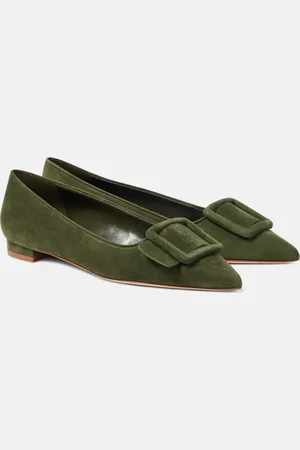 Manolo Blahnik Ballerinas Maysalepumpflat aus Veloursleder