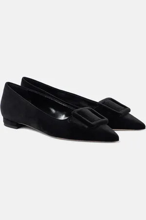 Manolo Blahnik Ballerinas Maysalepumpflat aus Samt