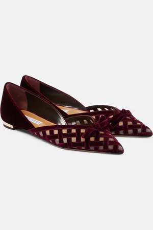 Aquazzura Ballerinas Romance D’Orsay aus Samt und Mesh