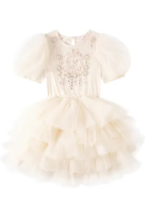 Tutu Du Monde Verziertes Kleid Trinket aus Jersey und Tüll