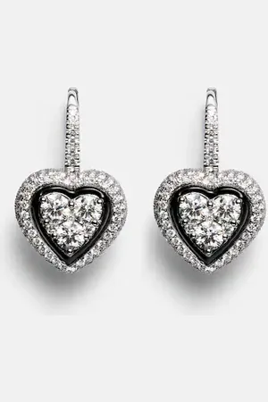 Kamyen Ohrringe aus 18kt Weißgold mit Emaille und Diamanten