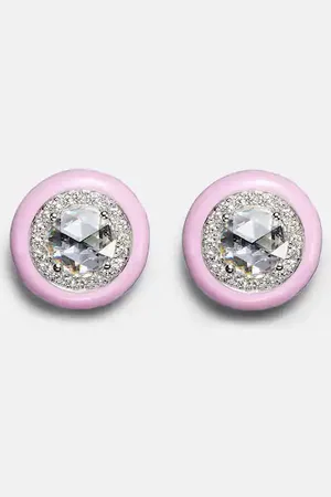 Kamyen Ohrringe aus 18kt Weißgold mit Emaille und Diamanten