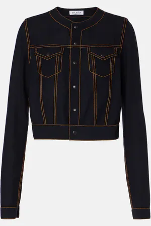Alaïa Alaïa Cropped-Jacke Fluid aus einem Wollgemisch