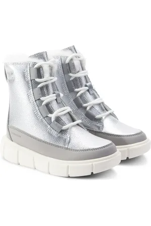 sorel Schneestiefel Explorer III Lace aus Metallic-Leder