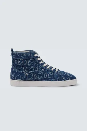 Christian Louboutin High-Top Sneakers Louis aus Denim