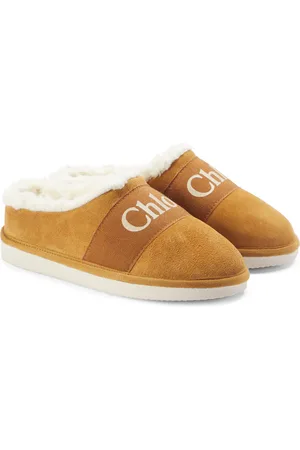 Chloé Chloé Kids Slippers aus Veloursleder und Fleece