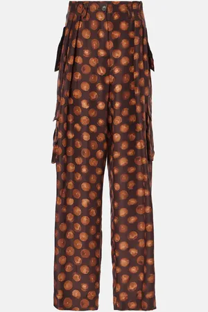 DRIES VAN NOTEN Bedruckte Cargohose aus Seide
