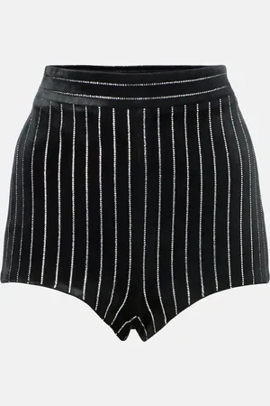 ALEX PERRY Shorts aus Samt mit Kristallen