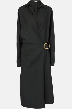 Loewe Midikleid Wrap aus Wolle