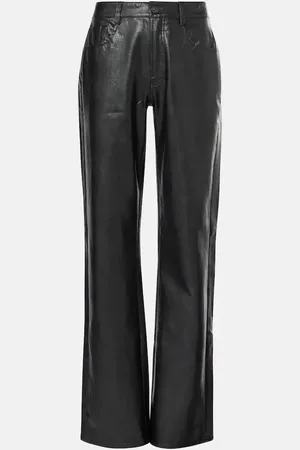 7 for all Mankind Gerade High-Rise-Hose Tess aus Lederimitat