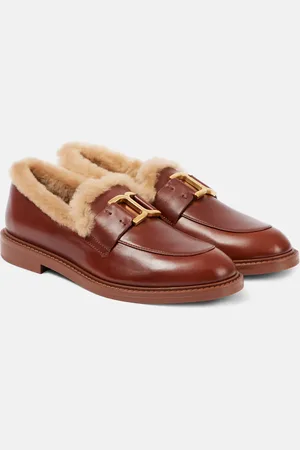 Chloé Chloé Loafers Marcie aus Leder mit Shearling