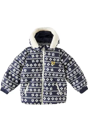 Mini Rodini Wattierte Jacke Flowers mit Faux Fur