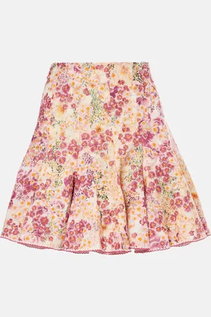 Agua by Agua Bendita Minirock Cerezo Florecer aus Leinen