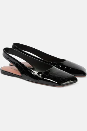 Amina Muaddi Slingback-Ballerinas Ane aus Lackleder