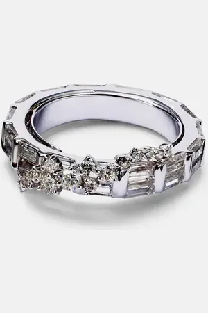 Ananya Ring Scatter aus 18kt Weißgold mit Diamanten und Saphiren