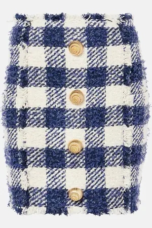 Balmain High-Rise-Minirock aus Tweed