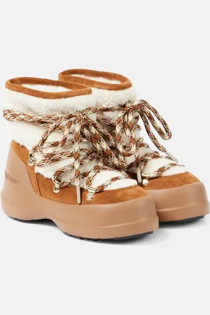 Moon Boot Schneestiefel Luna Low aus Shearling und Veloursleder