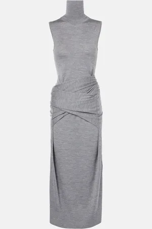 Totême Midikleid aus Wolle und Seide