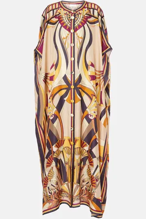 Camilla Bedruckter Kaftan aus Seide