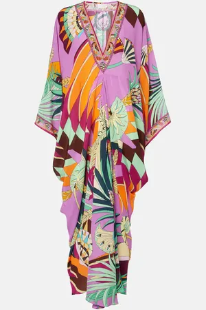 Camilla Bedruckter Kaftan aus Seide