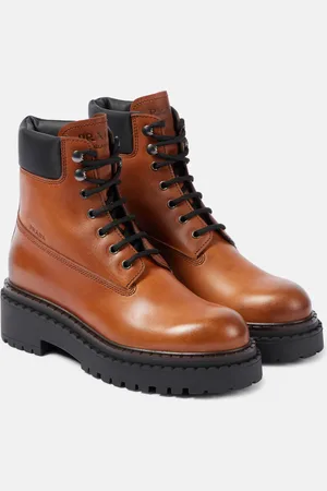 Prada Schnürstiefel aus Re-Nylon und Leder