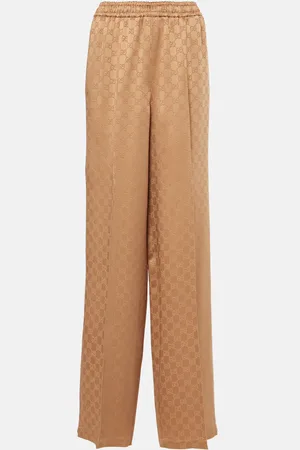 Gucci Weite Hose GG aus Satin-Jacquard