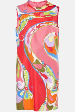 Puccini Minikleid Orchidee aus Seiden-Twill