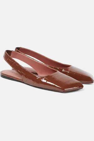 Amina Muaddi Slingback-Ballerinas Ane aus Lackleder