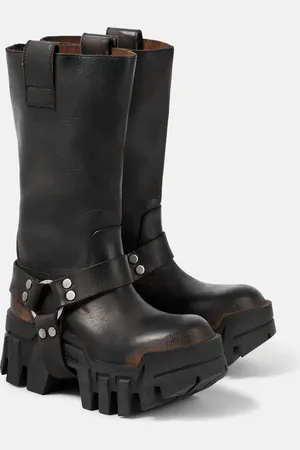 Balenciaga Bikerstiefel Bulldozer Harness aus Leder
