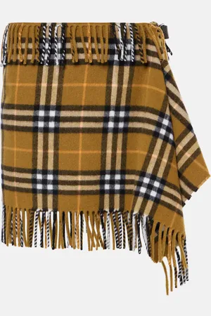 Burberry Minirock Check aus Wolle und Kaschmir