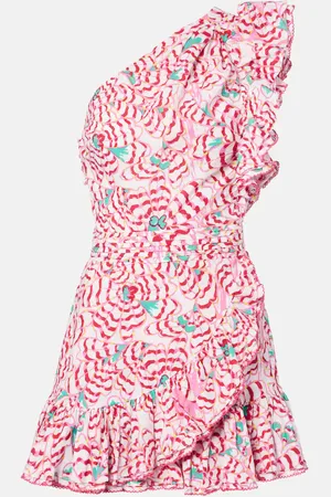 POUPETTE ST BARTH Bedrucktes One-Shoulder-Minikleid Corinne