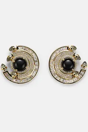 Ananya Ohrringe Chakra aus 18kt Gelbgold mit Edelsteinen